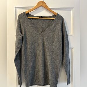 T Babaton 100% Cashmere Dark Grey V-Neck Sweater Sz XS